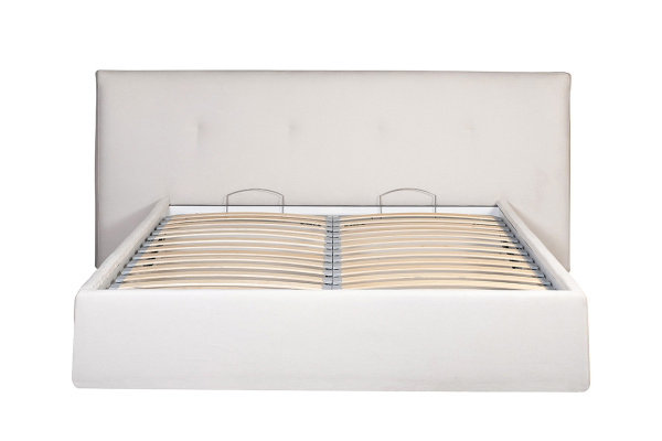 Кровать Como с подъемным механизмом шенилл белый
